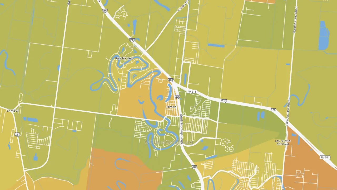 78575, TX Map of Vehicle Theft Rates