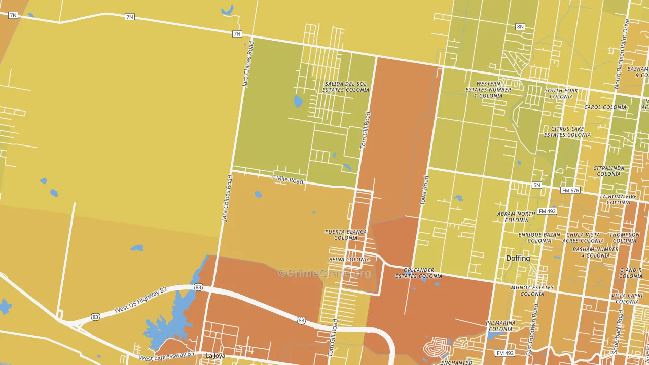 78576, TX Map of Vehicle Theft Rates