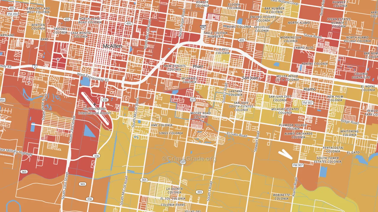 78577, TX Map of Vehicle Theft Rates