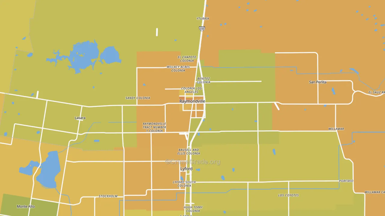 78580, TX Map of Vehicle Theft Rates