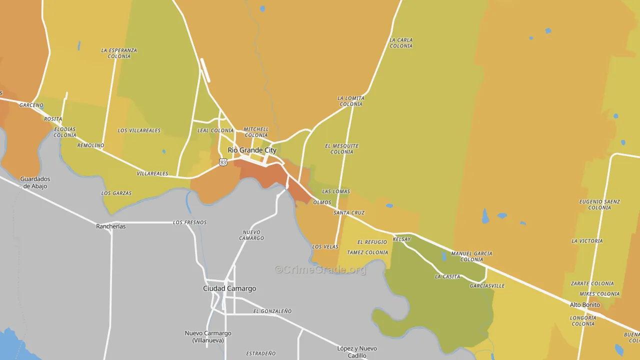 78582, TX Map of Vehicle Theft Rates