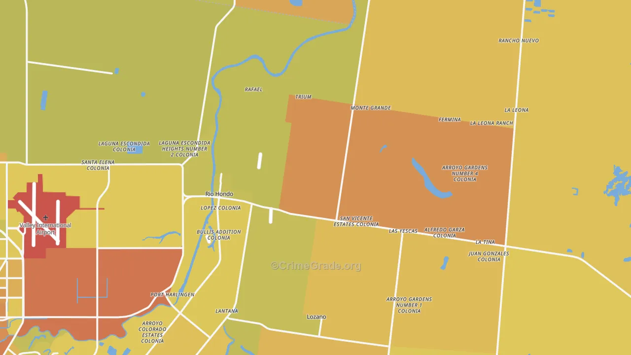 78583, TX Map of Vehicle Theft Rates