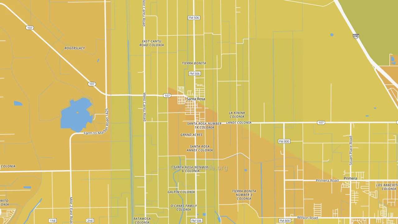 78593, TX Map of Vehicle Theft Rates