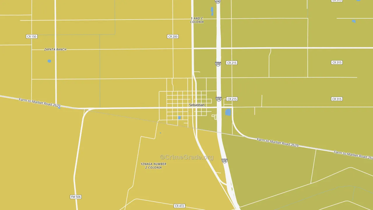78594, TX Map of Vehicle Theft Rates