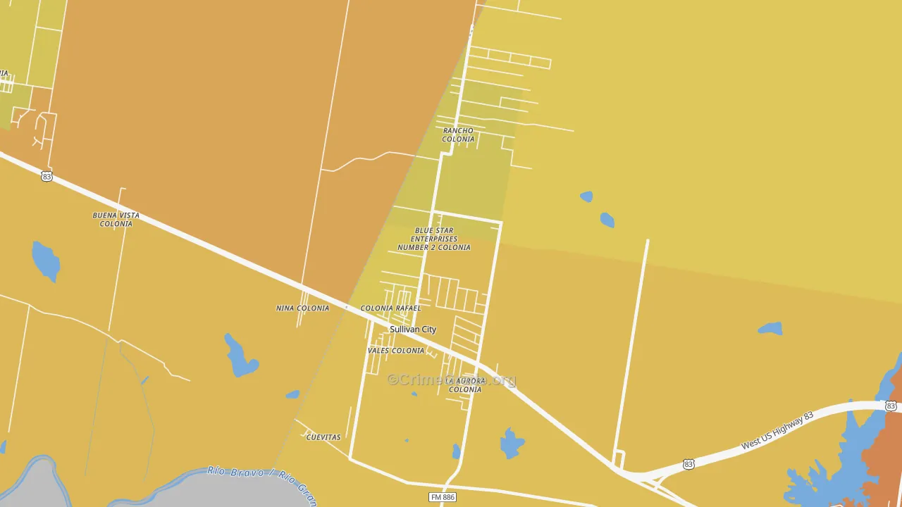 78595, TX Map of Vehicle Theft Rates