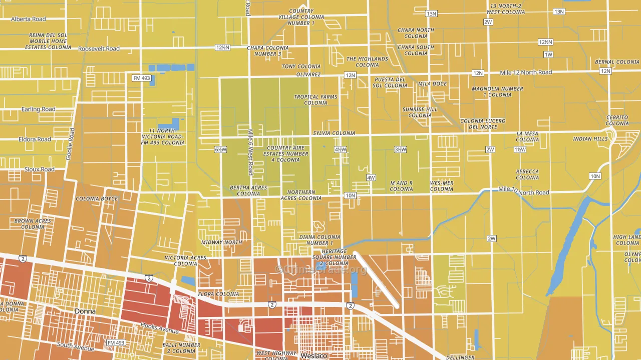 78599, TX Map of Vehicle Theft Rates