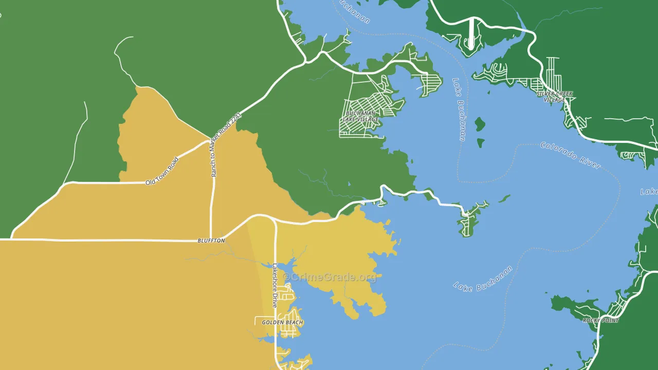 78607, TX Map of Vehicle Theft Rates