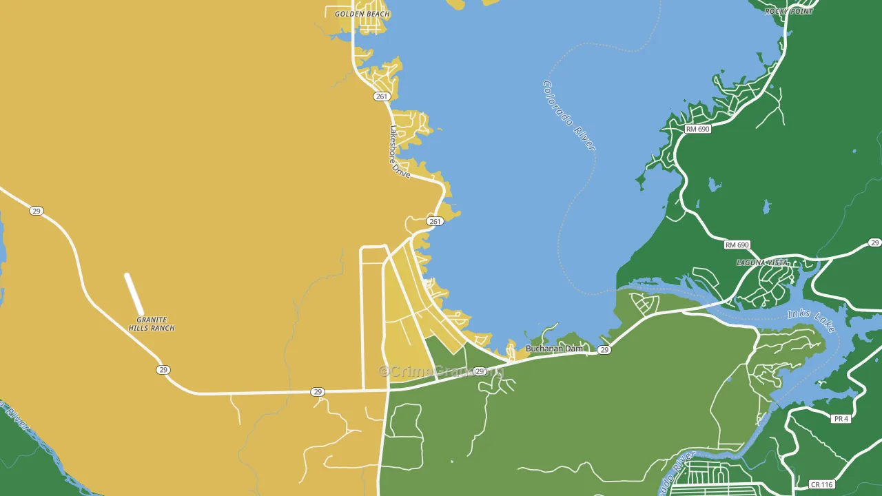 78609, TX Map of Vehicle Theft Rates