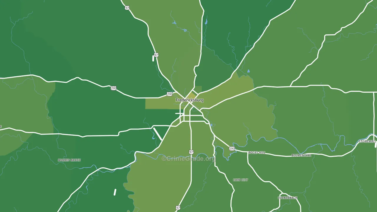 78624, TX Map of Vehicle Theft Rates