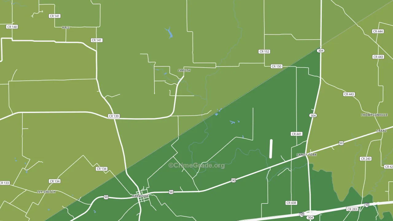 78632, TX Map of Vehicle Theft Rates