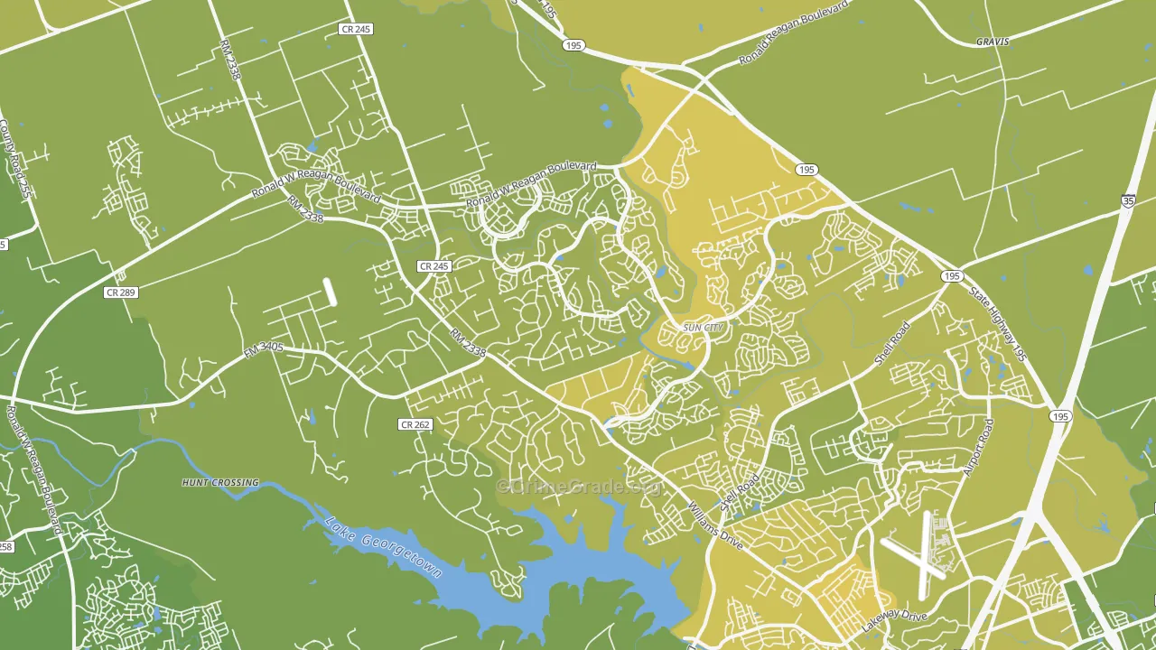 78633, TX Map of Vehicle Theft Rates