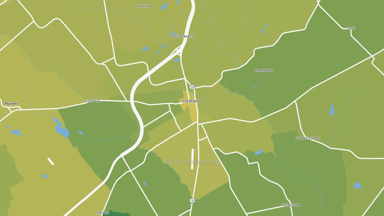 78644, TX Map of Vehicle Theft Rates