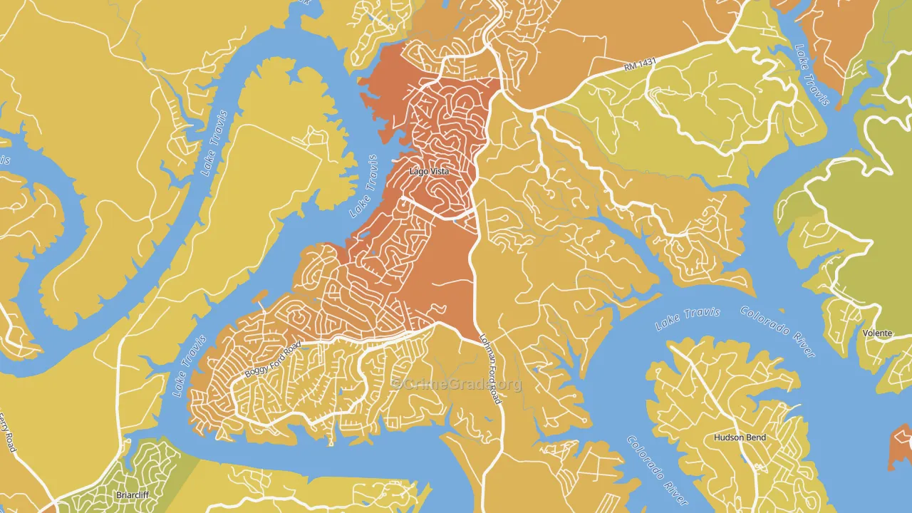 78645, TX Map of Vehicle Theft Rates