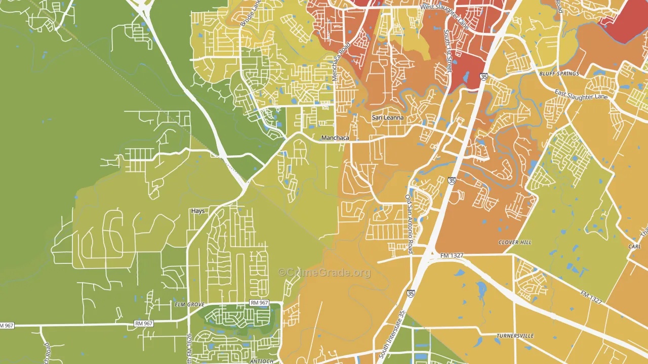 78652, TX Map of Vehicle Theft Rates