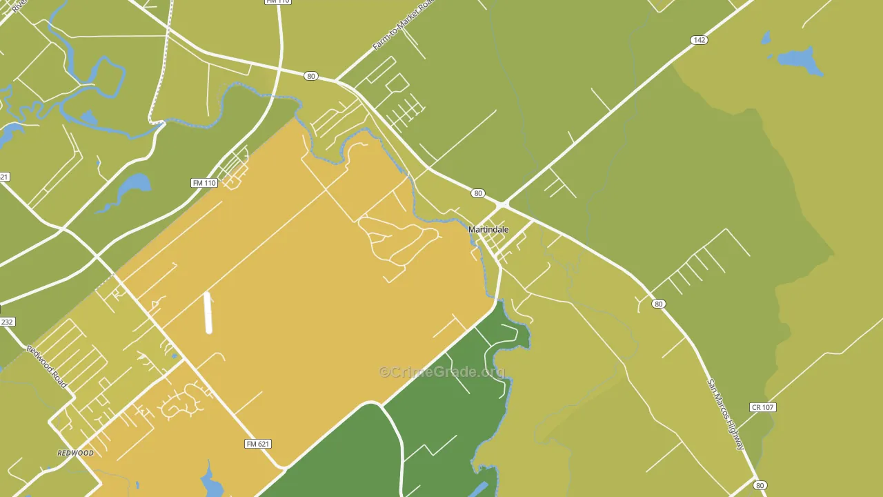 78655, TX Map of Vehicle Theft Rates