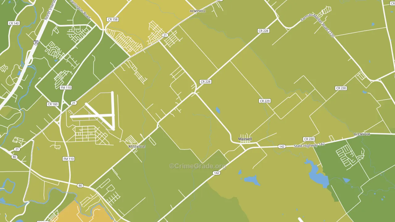 78656, TX Map of Vehicle Theft Rates