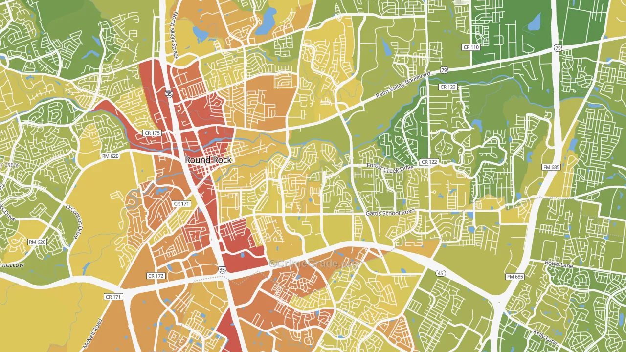 78664, TX Map of Vehicle Theft Rates