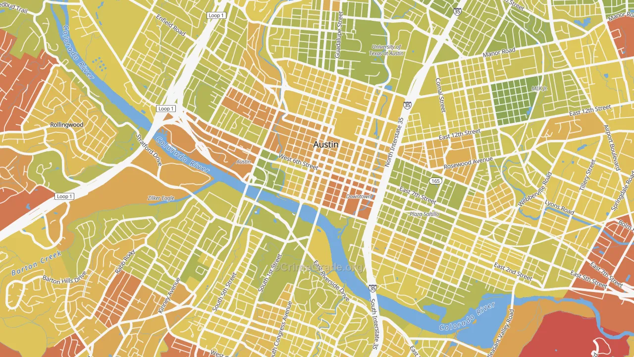 78701, TX Map of Vehicle Theft Rates