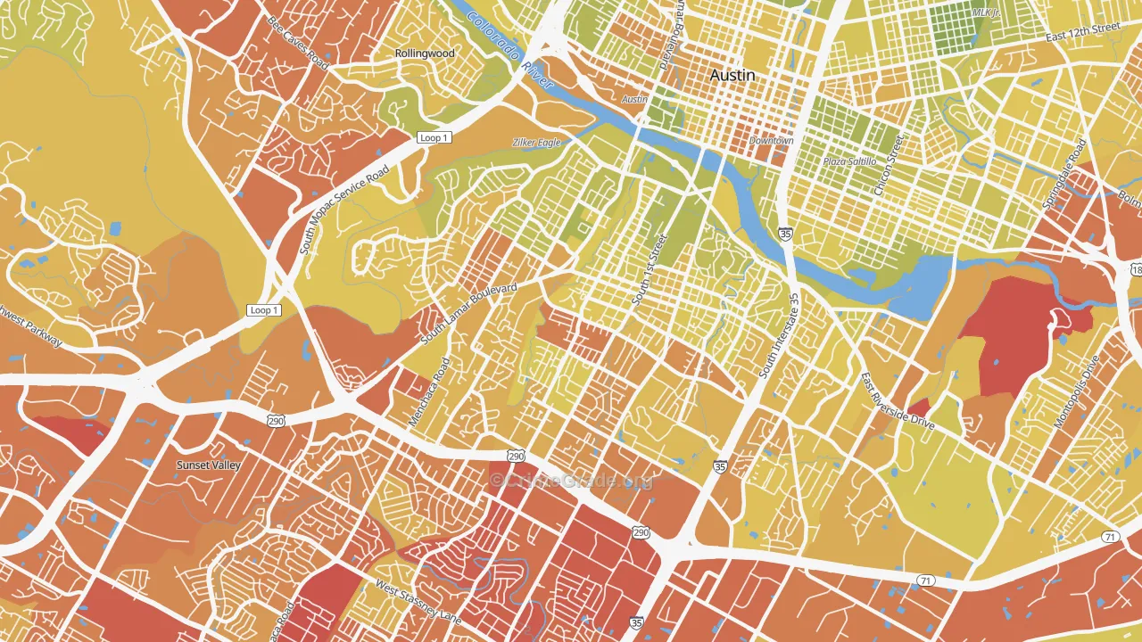 78704, TX Map of Vehicle Theft Rates