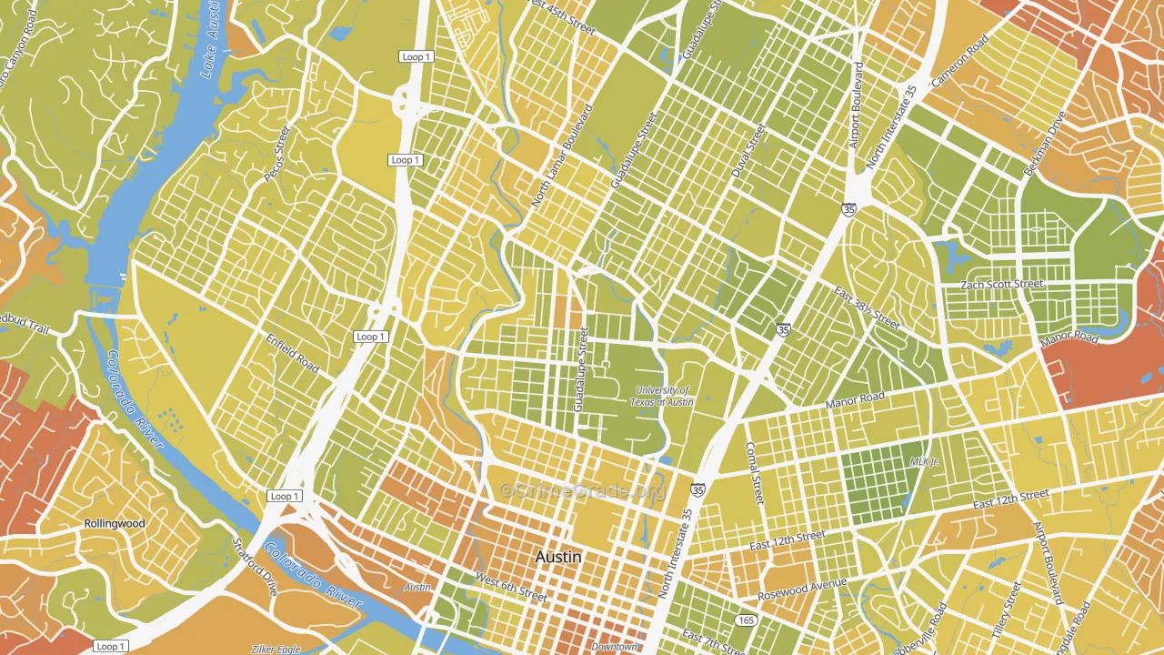 78705, TX Map of Vehicle Theft Rates