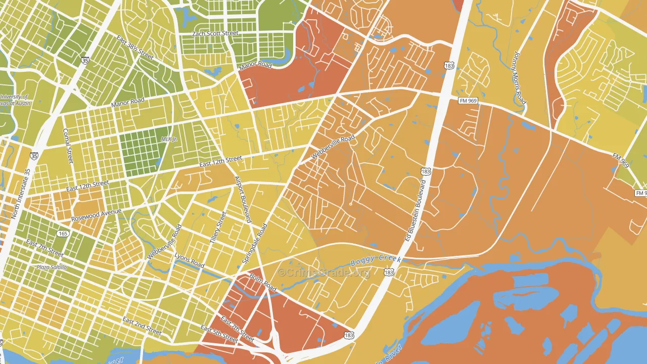 78721, TX Map of Vehicle Theft Rates