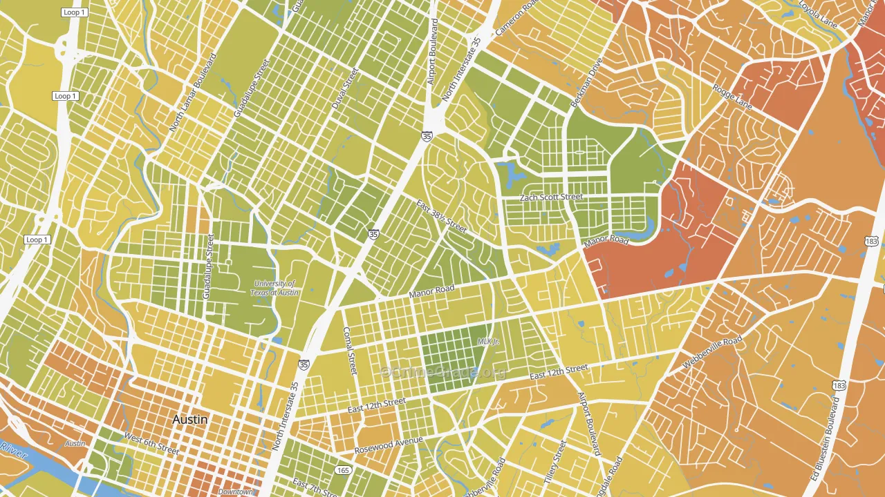 78722, TX Map of Vehicle Theft Rates
