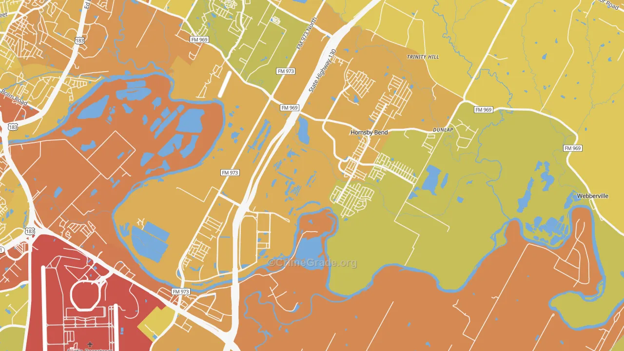 78725, TX Map of Vehicle Theft Rates
