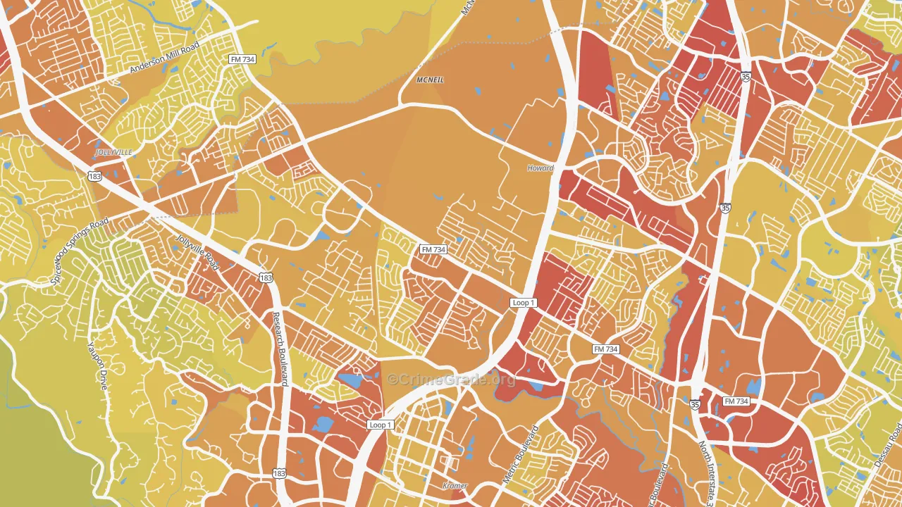 78727, TX Map of Vehicle Theft Rates