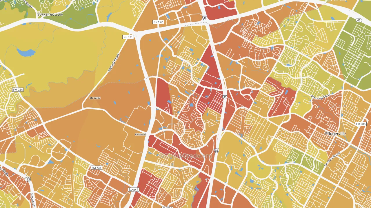 78728, TX Map of Vehicle Theft Rates