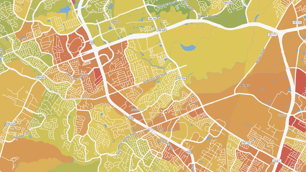 78729, TX Map of Vehicle Theft Rates