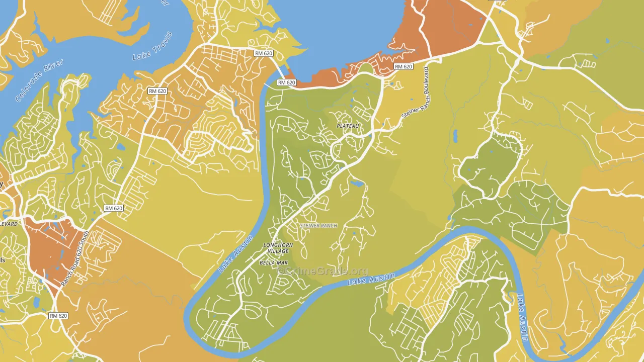 78732, TX Map of Vehicle Theft Rates