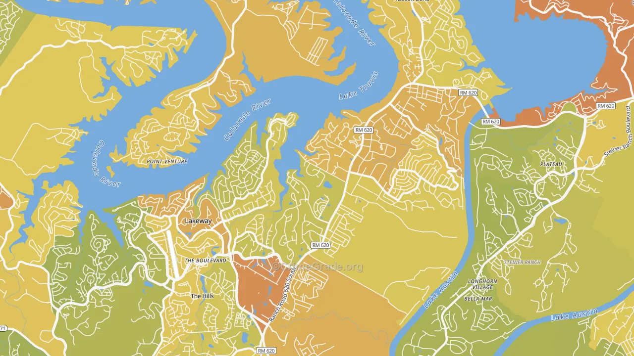 78734, TX Map of Vehicle Theft Rates