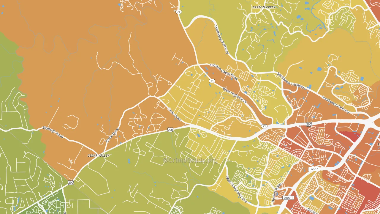78736, TX Map of Vehicle Theft Rates
