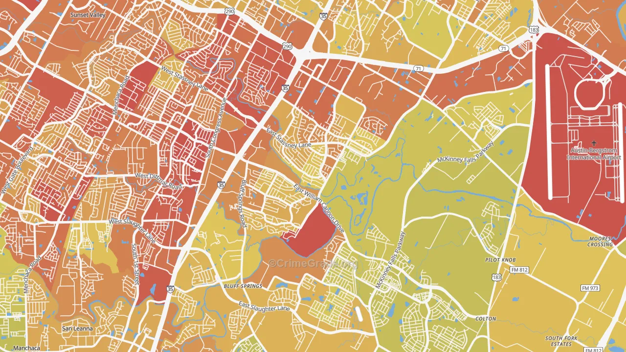 78744, TX Map of Vehicle Theft Rates