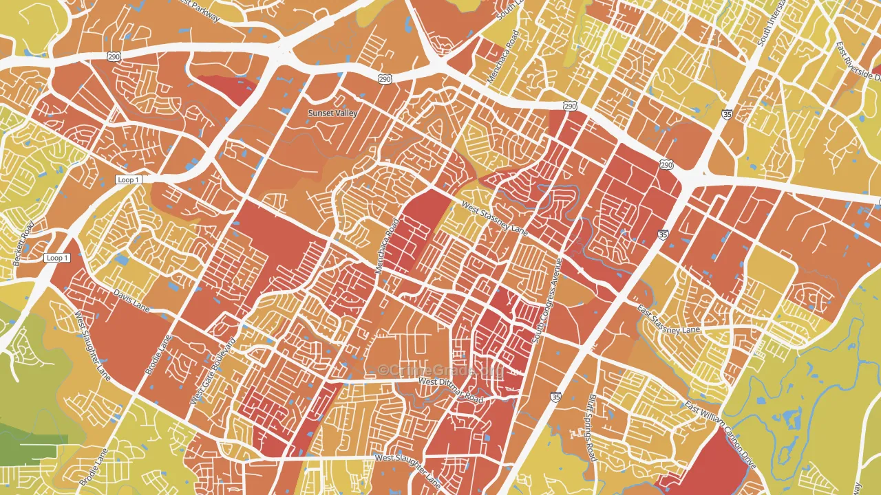 78745, TX Map of Vehicle Theft Rates