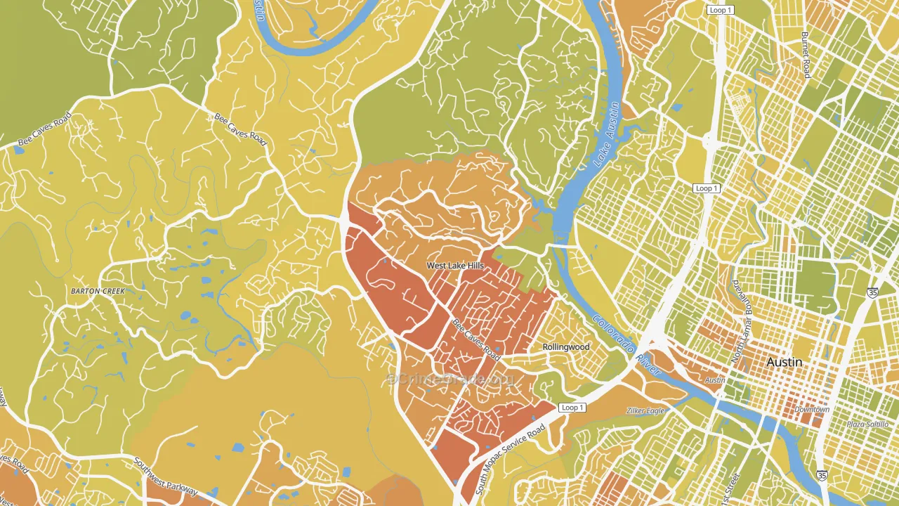 78746, TX Map of Vehicle Theft Rates