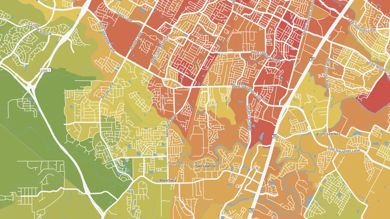 78748, TX Map of Vehicle Theft Rates