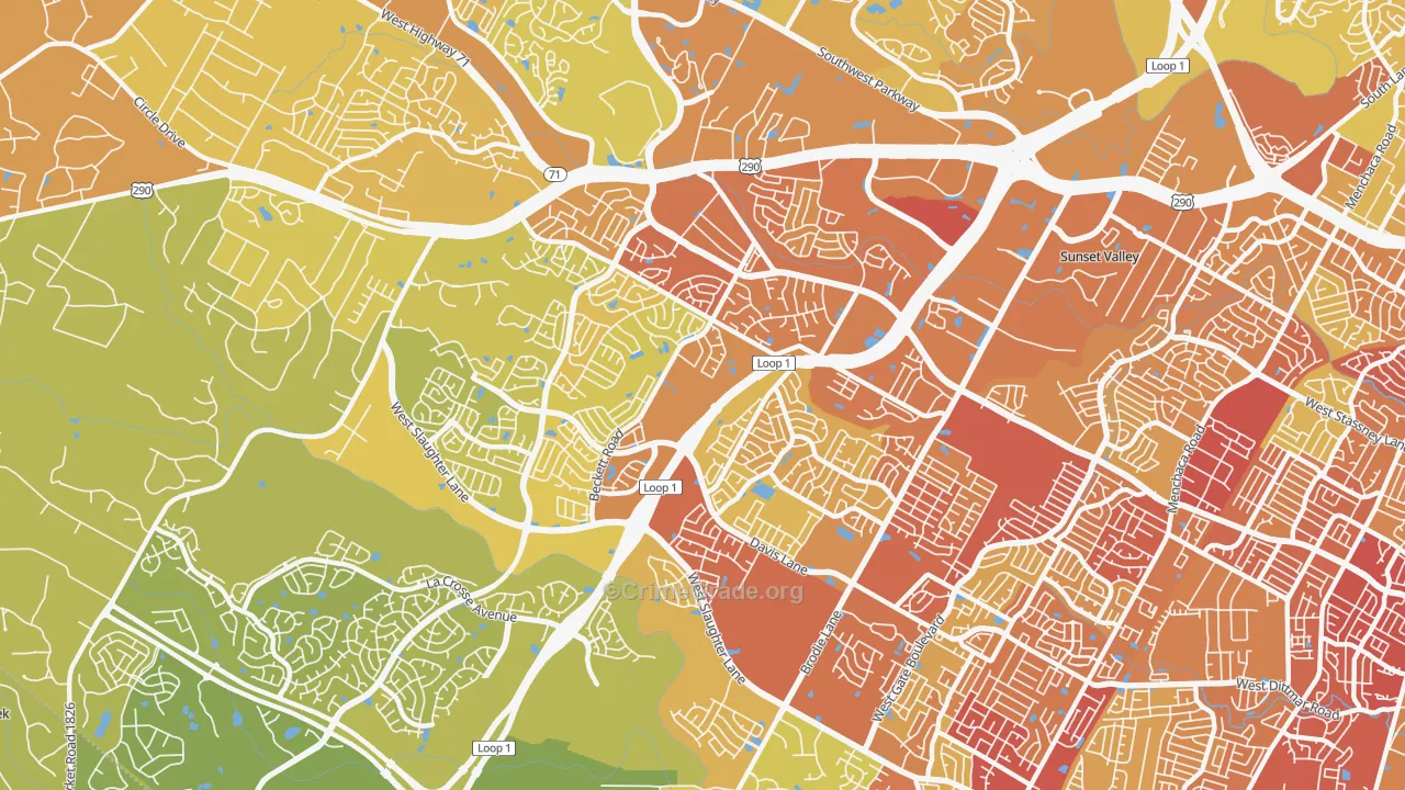 78749, TX Map of Vehicle Theft Rates