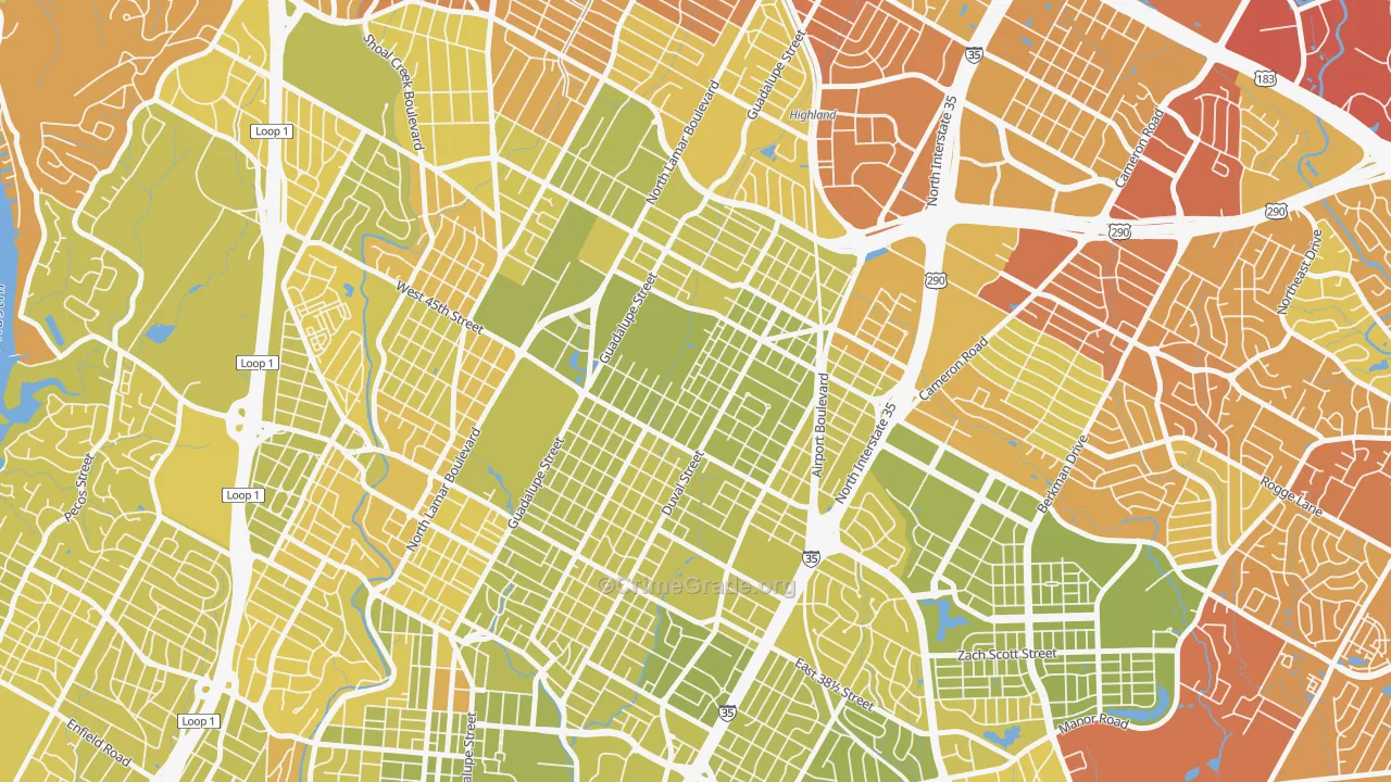 78751, TX Map of Vehicle Theft Rates