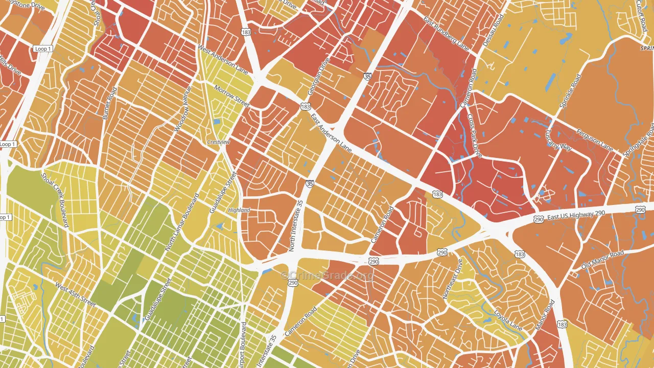 78752, TX Map of Vehicle Theft Rates