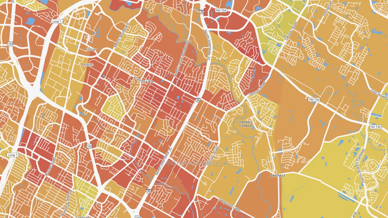 78753, TX Map of Vehicle Theft Rates