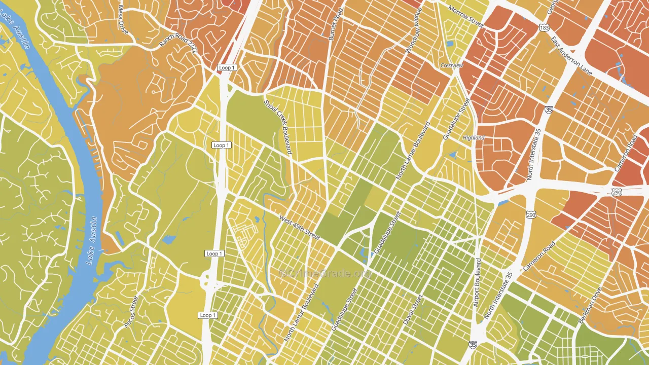 78756, TX Map of Vehicle Theft Rates