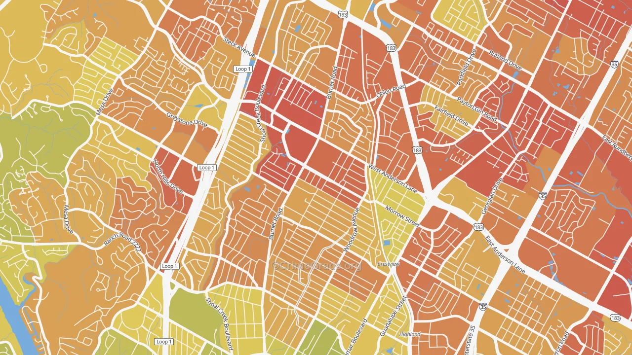 78757, TX Map of Vehicle Theft Rates