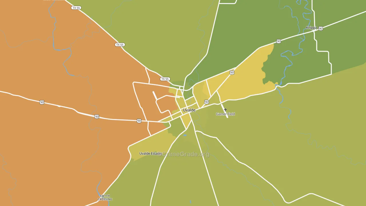 78801, TX Map of Vehicle Theft Rates