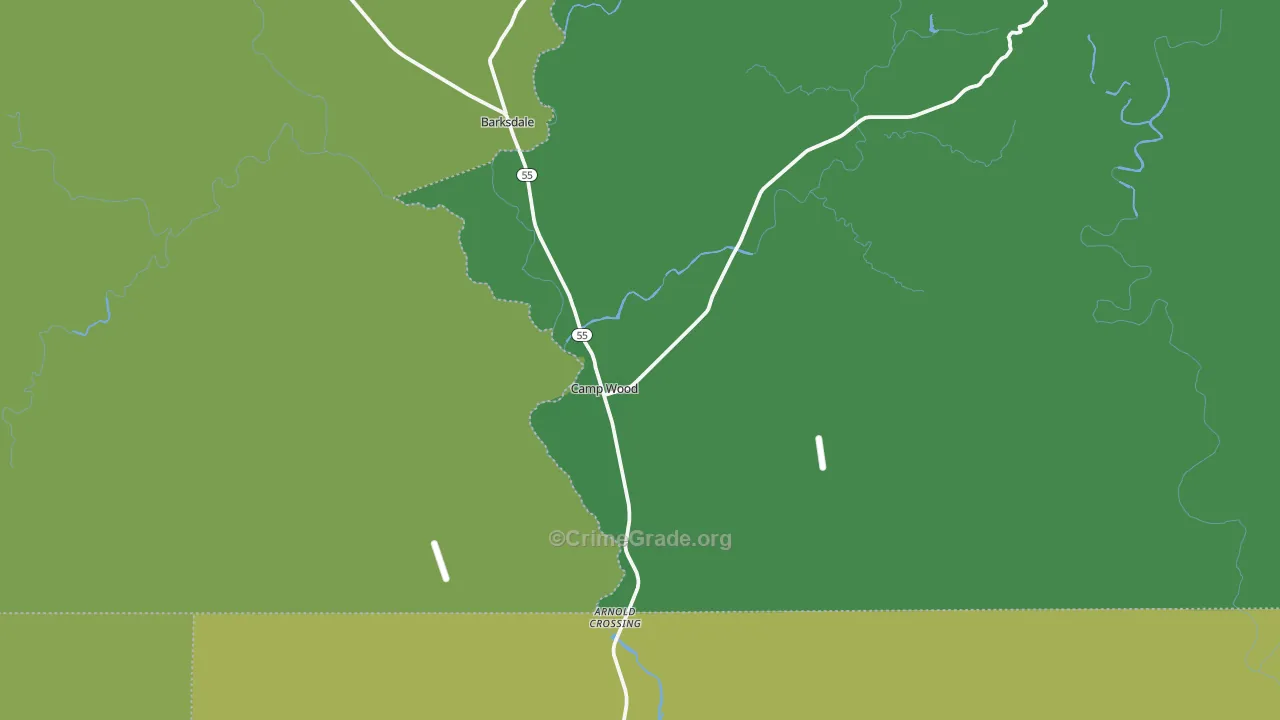 78833, TX Map of Vehicle Theft Rates