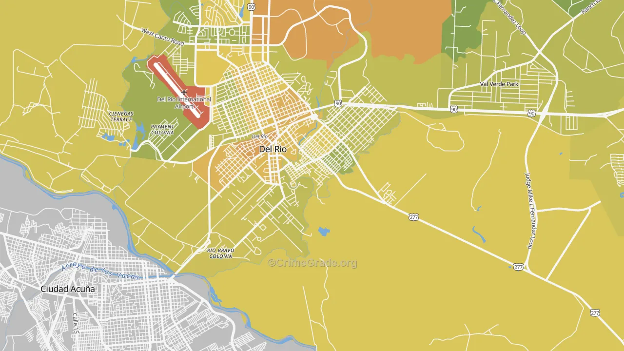 78841, TX Map of Vehicle Theft Rates