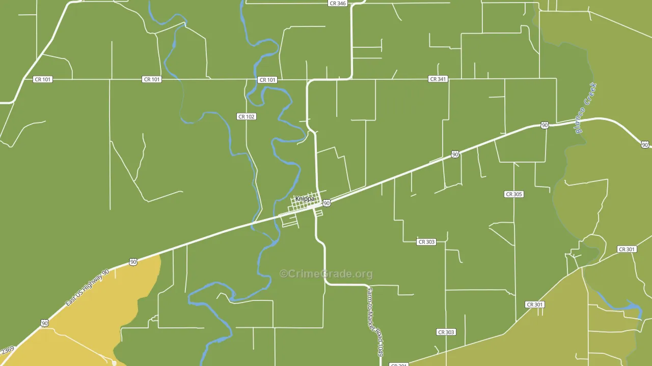 78870, TX Map of Vehicle Theft Rates