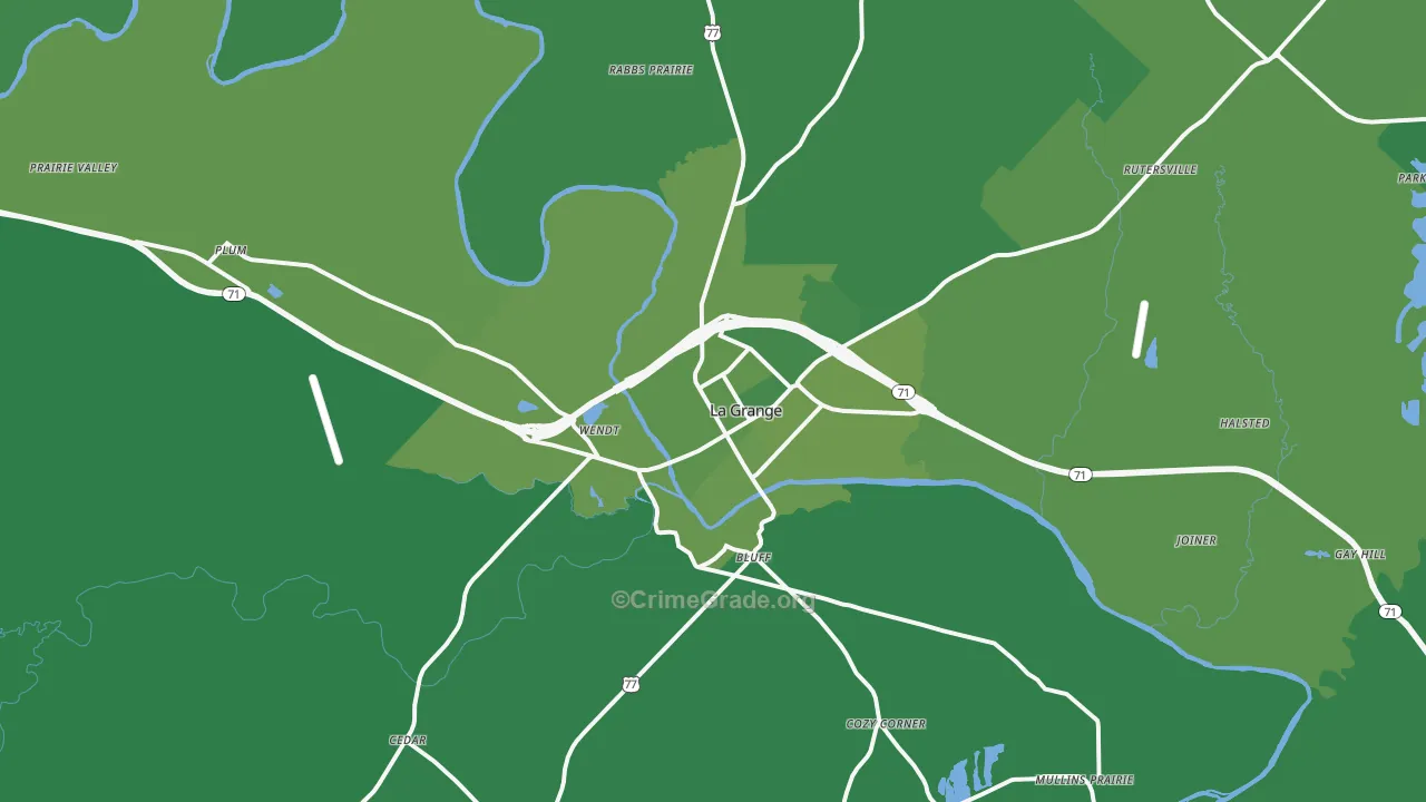78945, TX Map of Vehicle Theft Rates