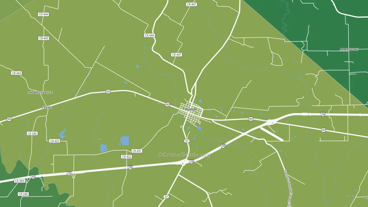 78959, TX Map of Vehicle Theft Rates