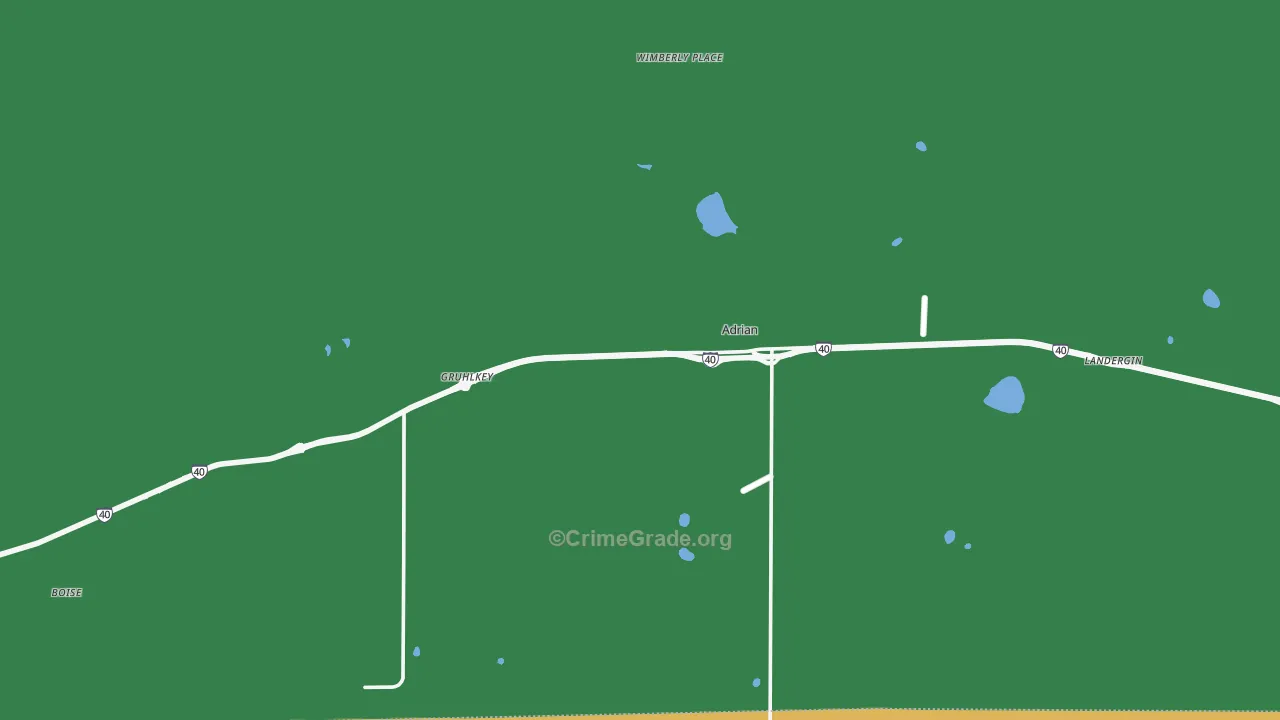 79001, TX Map of Vehicle Theft Rates
